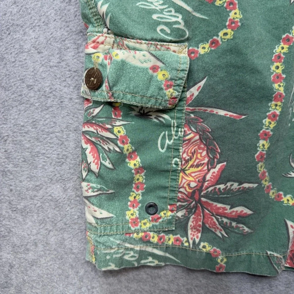 Polo Ralph Lauren Swim Shorts Mens Medium Green Aloha Hawaii Trunks Surf Beach